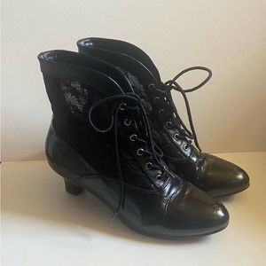 Funtasma By Pleaser Dame-05 Black Lace Ankle Boots-7